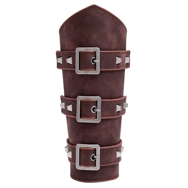 2Pcs Medieval Cosplay PU Leather Armor Arm Warmer Lace-Up Men Viking Pirate Knight Gauntlet Wristband Bracer Steampunk Accessory