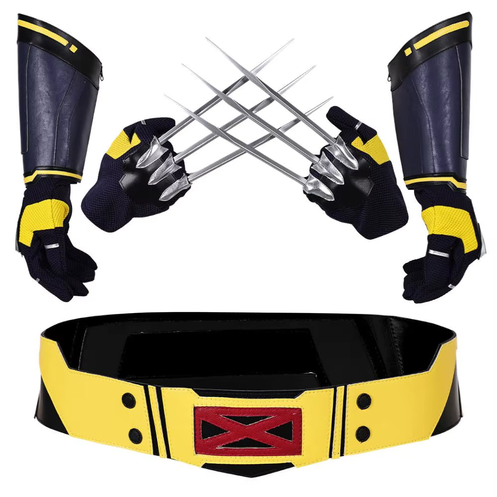 Dead Cosplay Wolf Logan Cosplay Belt Gloves Claws Fantasia Disguise for Men Superhero Halloween Carnival Costume Accessories