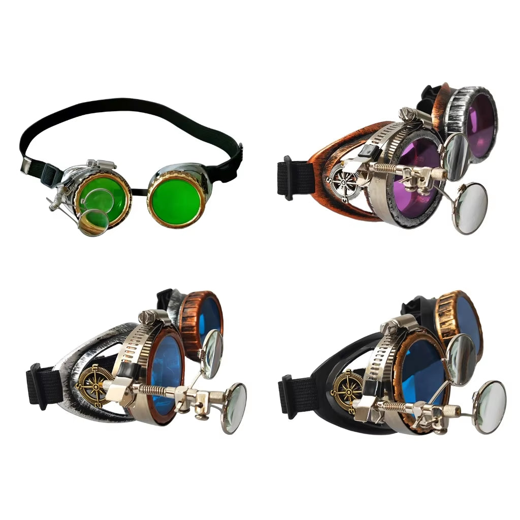 Upgraded Steampunk Goggles Welding Goth Cosplay Vintage Goggles Rustics Raveparty Fancy Dresscostume for Women Men Gift Dropship