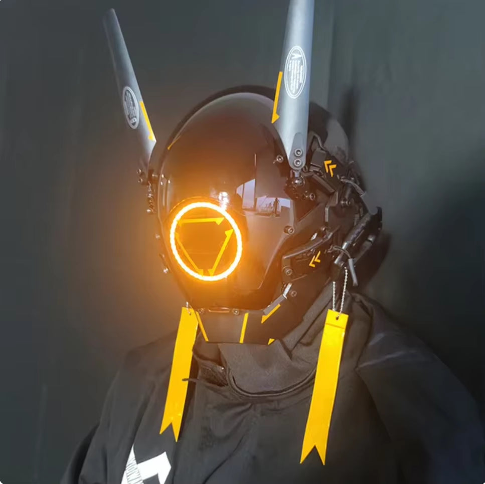 Cyberpunk Mask Led Hair Festival Halloween Christmas Cosplay Helmet Party Gift for Adults