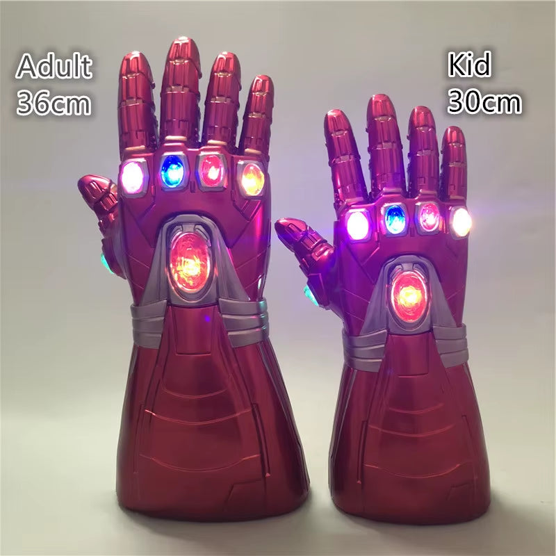 Avengers Super Heroes Weapen 1:1 Iron Man Gauntlet Thanos Glove LED Light Cosplay Gloves Halloween Movie Cosplay Prop