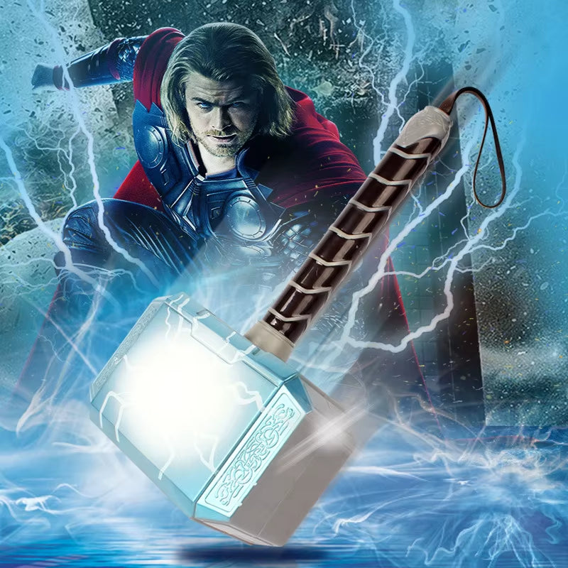 Movie the Avengers Thor Toys LED Light Sound Thor Hammer Mask Cloak Action Figures Kids Brinquedos Cosplay Halloween Gift