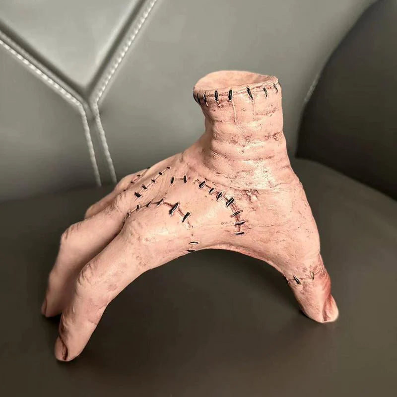 Wednesday Thing Hand Figurine Addams Ornament Latex Sculpture Family Home Decoration Desktop Craft Decoration Halloween Toy Prop