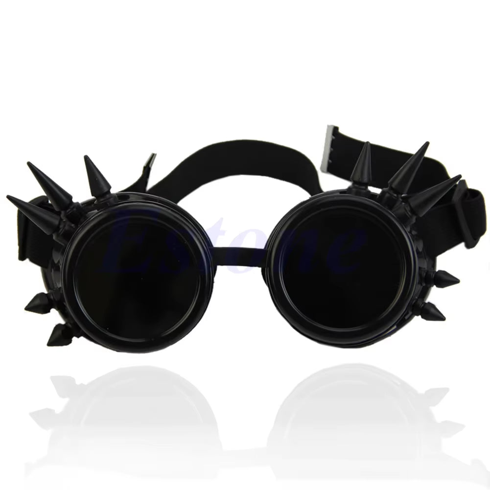2023 Halloween Welding round Goggle Steampunk Cyber Goth Sunglasses Rivet Spiked Goggles Cosplay Antique Victorian