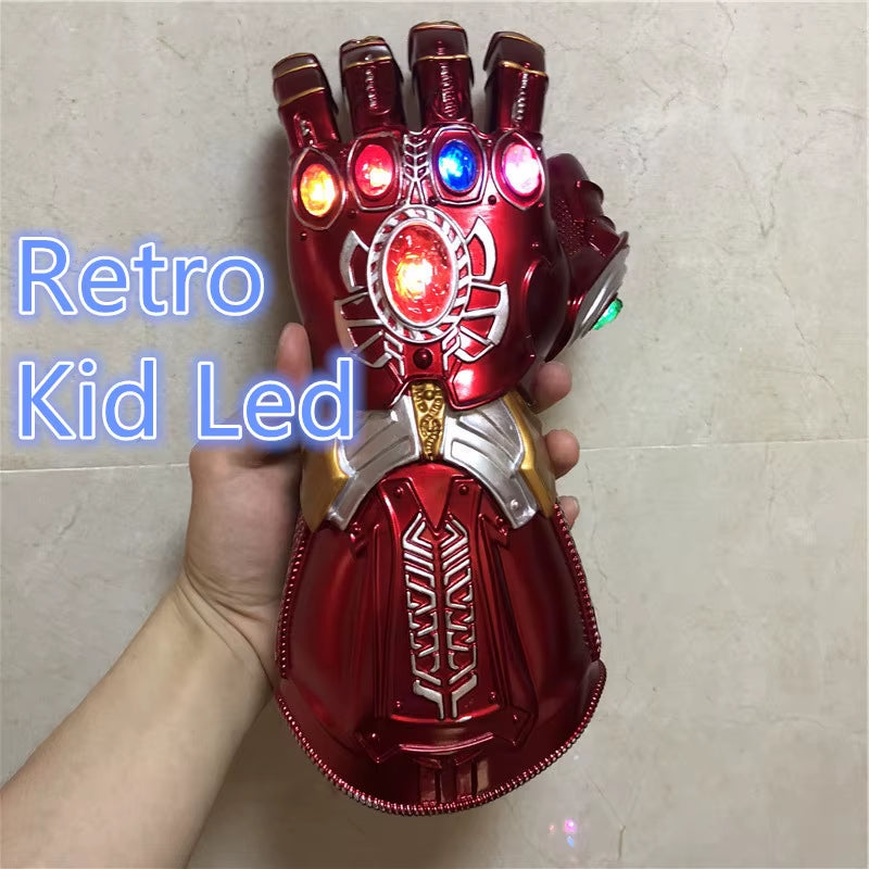 Avengers Super Heroes Weapen 1:1 Iron Man Gauntlet Thanos Glove LED Light Cosplay Gloves Halloween Movie Cosplay Prop