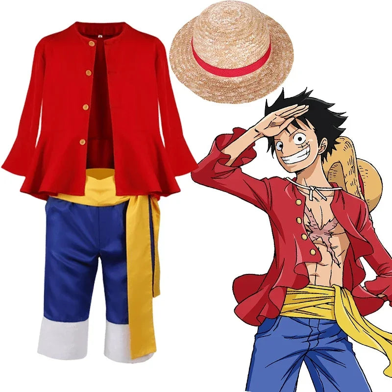 Cosplay de Monkey D. Luffy, déguisement d'Halloween pour hommes, garçons