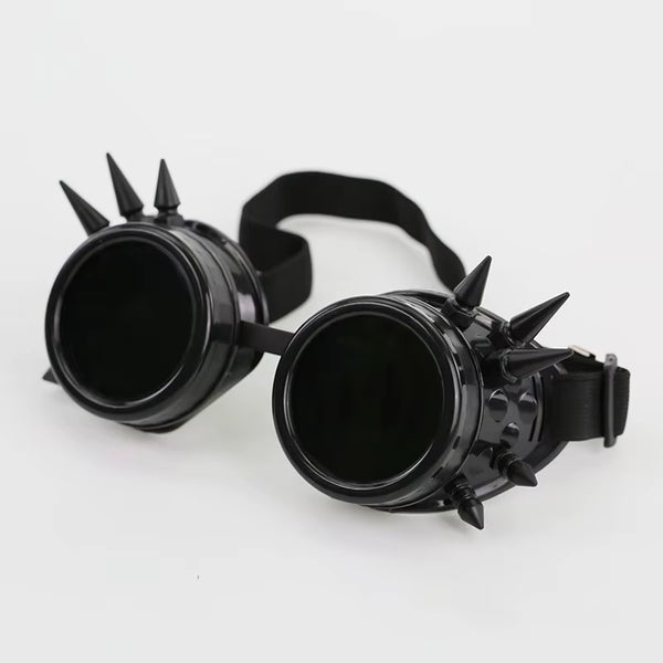 2023 Halloween Welding round Goggle Steampunk Cyber Goth Sunglasses Rivet Spiked Goggles Cosplay Antique Victorian