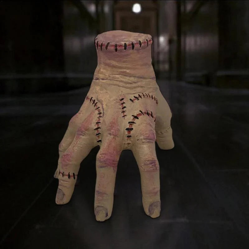 Wednesday Thing Hand Figurine Addams Ornament Latex Sculpture Family Home Decoration Desktop Craft Decoration Halloween Toy Prop