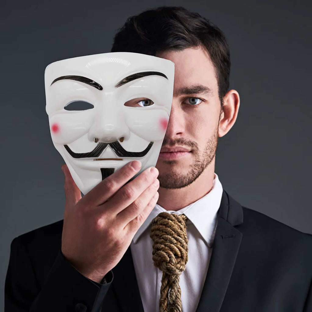 1Pc Halloween Face Mask Black White V for Vendetta Hackers Cos Mask Halloween Cosplay Party Diy Masks Anime Anonymous Headwear