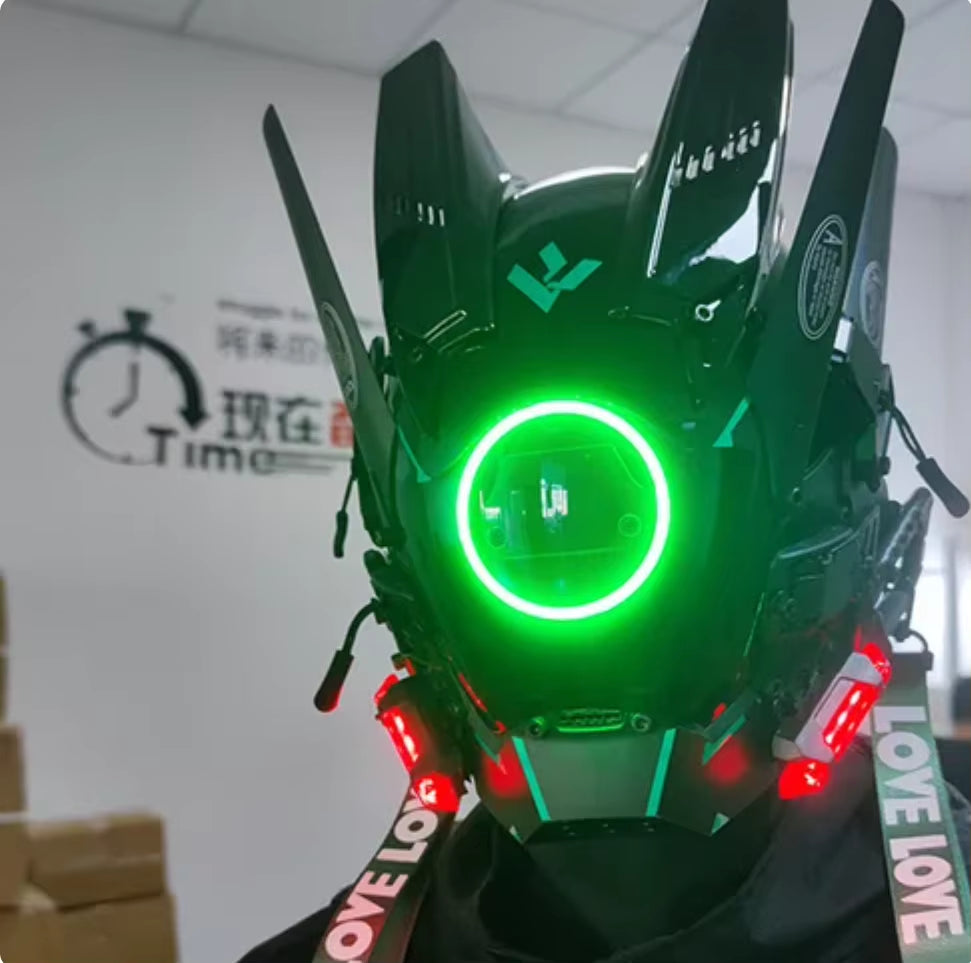 Cyberpunk Mask Led Hair Festival Halloween Christmas Cosplay Helmet Party Gift for Adults