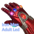 Avengers Super Heroes Weapen 1:1 Iron Man Gauntlet Thanos Glove LED Light Cosplay Gloves Halloween Movie Cosplay Prop