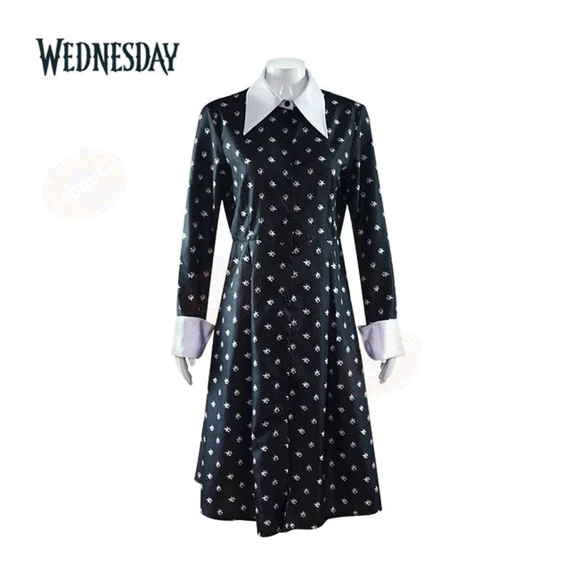 Wednesday Addams Dress the Addams Family Nevermore Academy Cosplay Costume School Uniform Suit Set Male Female Students Clothing