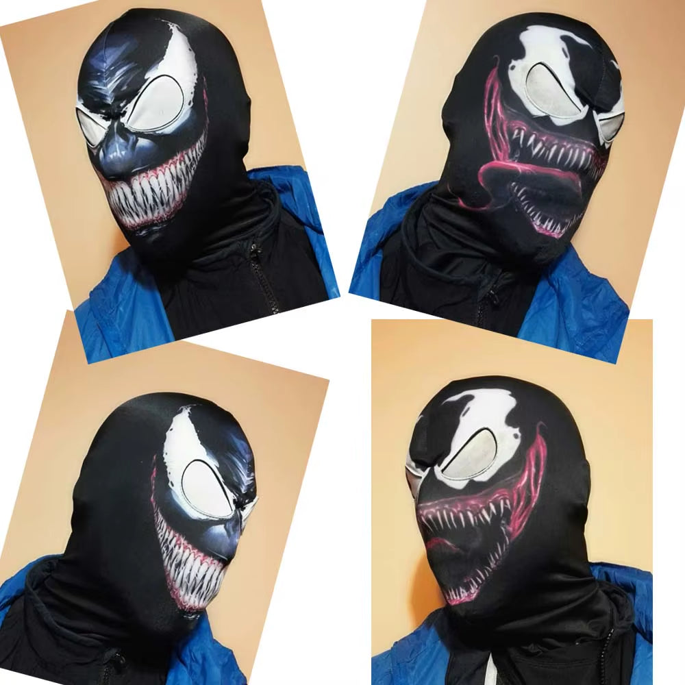 Venom Balaclava Mask Cosplay Outdoor Superhero Motorcycles Riding Skull Face Shield Halloween Party Dress up Costume Props