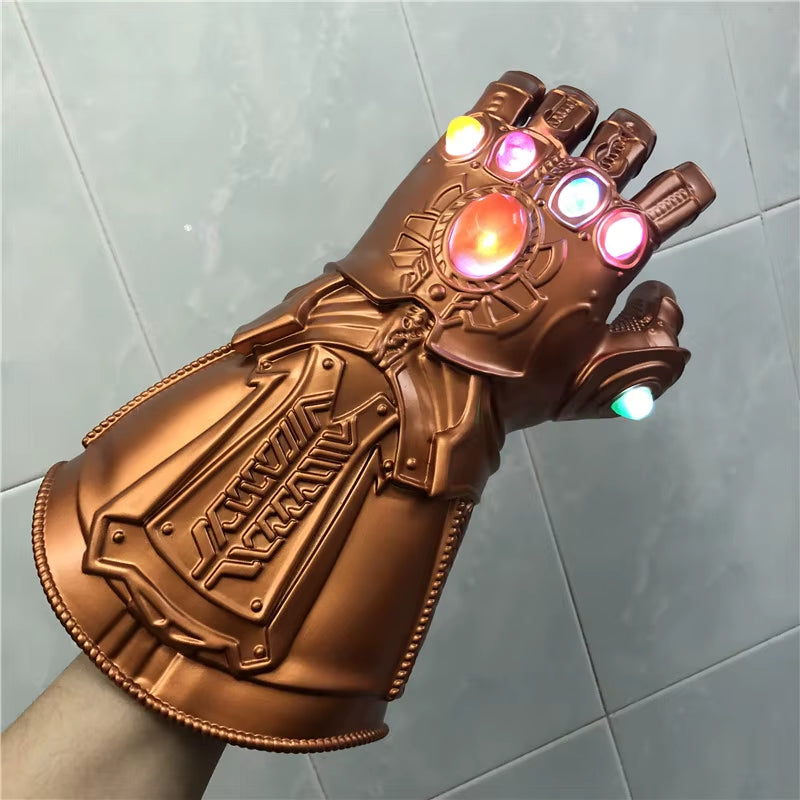 Avengers Super Heroes Weapen 1:1 Iron Man Gauntlet Thanos Glove LED Light Cosplay Gloves Halloween Movie Cosplay Prop