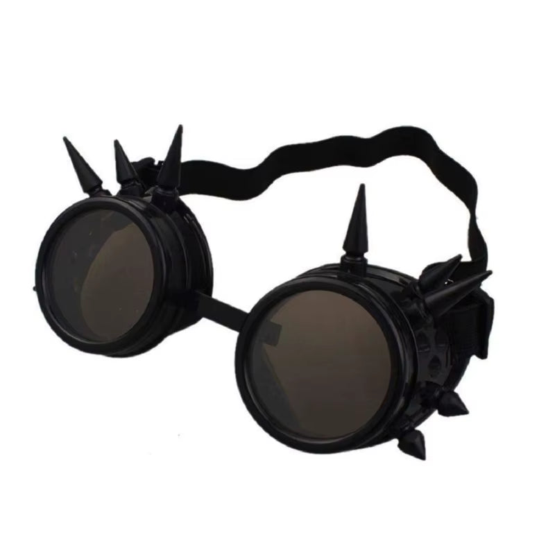 2023 Halloween Welding round Goggle Steampunk Cyber Goth Sunglasses Rivet Spiked Goggles Cosplay Antique Victorian